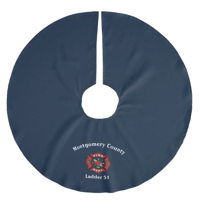 Logo der Feuerabteilung individuell einstellbar Polyester Weihnachtsbaumdecke (Vorderseite)