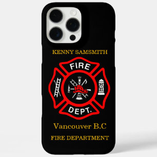 Logo der Feuerabteilung Schwarz-Rot-Abzeichen11 iPhone 16 Pro Max Hülle