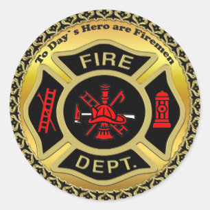 Logo der Feuerwehr "Black and Gold"-Abzeichen Runder Aufkleber