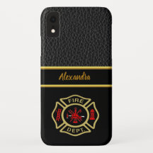 Logo der Feuerwehr Gold und Abzeichen