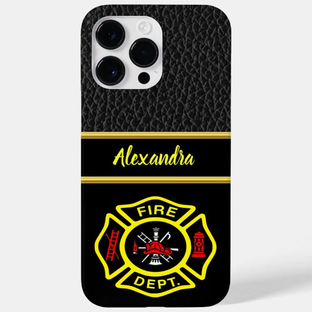 Logo der Feuerwehr Schwarz-Gelb-Abzeichen Case-Mate iPhone 14 Pro Max Hülle (Rückseite)