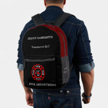 Logo der Feuerwehr Schwarzes und Rotes Abzeichen