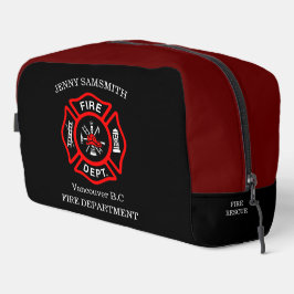 Logo der Feuerwehr Schwarzes und Rotes Abzeichen Waschbeutel