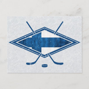 Logo der finnischen Hockey-Flagge Suomi Postkarte