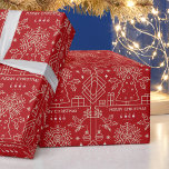 Logo der Firma Merry Christmas Red Gold Art Geschenkpapier<br><div class="desc">Das Weihnachtswrapping Paper im Stil des Deko ist individuell anpassbar. Fügen Sie Ihr Logo hinzu.</div>