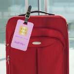 Logo der Firma Pink Leder Gepäckanhänger<br><div class="desc">Rosa Imitate Lederprint als Hintergrund. Personalisieren Sie Ihr Firmenlogo,  Ihren Namen und Ihre Kontaktdaten und fügen Sie diese hinzu.</div>
