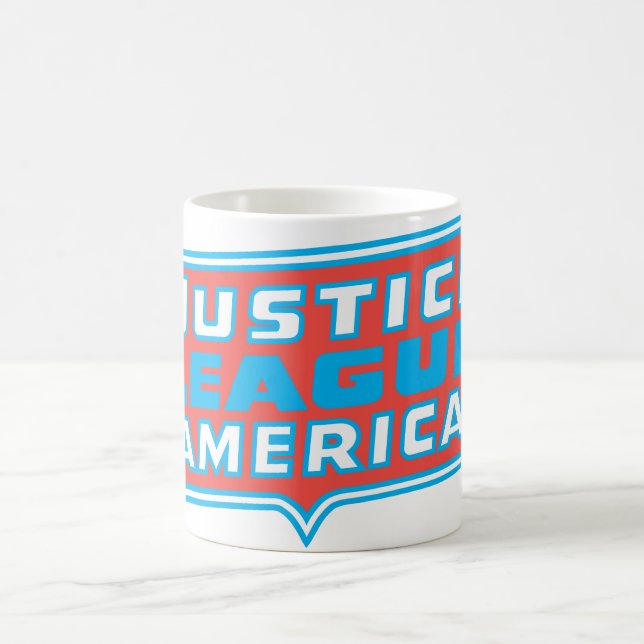Logo der Gerechtigkeitsliga Kaffeetasse (Mittel)
