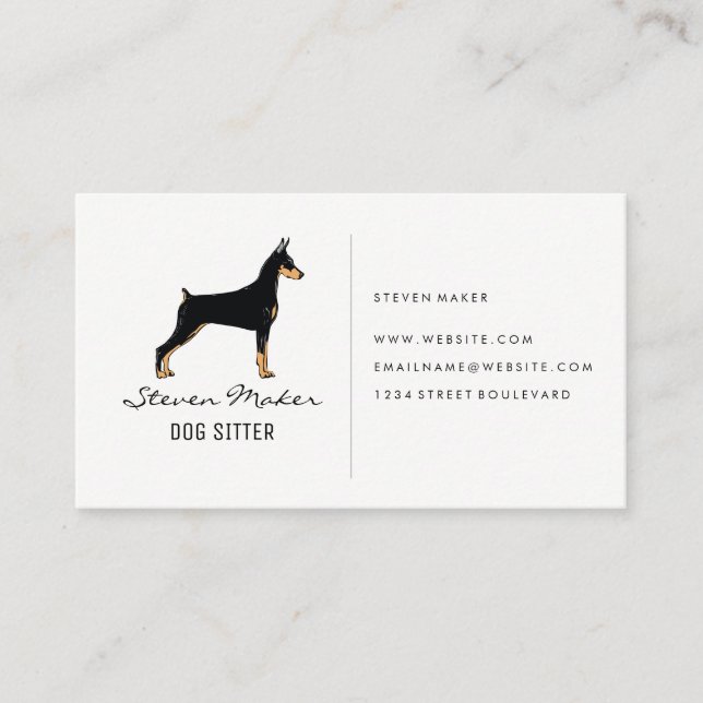 Logo der Hunde-Sitter | Dog-Knochen-Symbol Visitenkarte (Vorderseite)