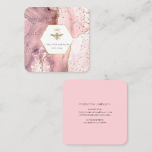 Logo der Königin auf rosa Age Quadratische Visitenkarte