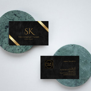 Logo der Luxus Black Leather and Gold Company Visitenkarte