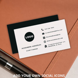Logo der Minimalistischen Schwarz-weißen Social-Me Visitenkarte