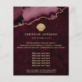Logo der Muschel in bordeauxfarbenem Design Flyer