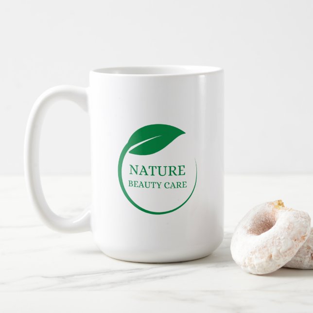 Logo der natürlichen Schönheitspflege Kaffeetasse (Mit Donut)