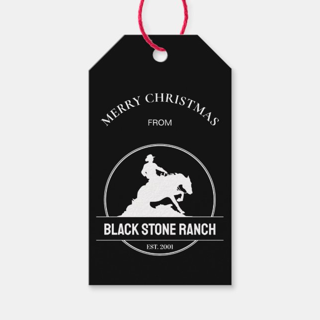 Logo der Pferderanche für das Weihnachtsgeschäft Geschenkanhänger (Vorderseite)