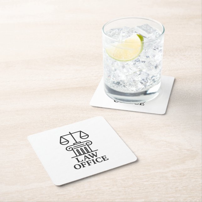 Logo der Rechtsanwaltskammer Rechteckiger Pappuntersetzer (Vor Ort)