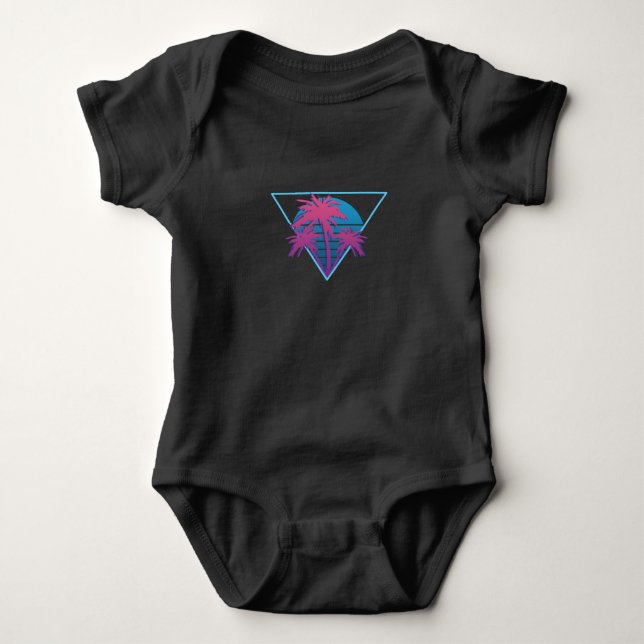 Logo der Retro-Palme Baby Strampler (Vorderseite)