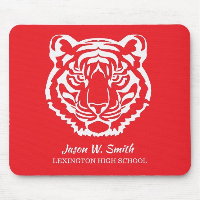 Logo der Roten Tiger Schulmaskottchen Mousepad (Vorne)