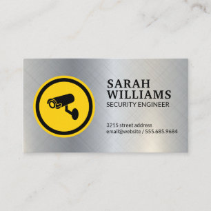 Logo der Sicherheitskamera   Metallgewebe Visitenkarte