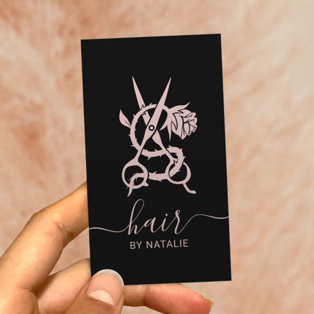 Logo der Stylistischen Rose der Haare Elegantes Sc Visitenkarte (Von Creator hochgeladen)