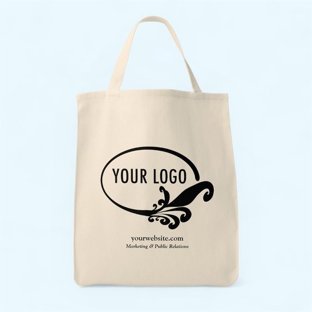 Logo der Tote Tag Company für ein Geschäft 100% Ba Tragetasche (MISOOK Canvas Grocery Tote Bag with Logo)