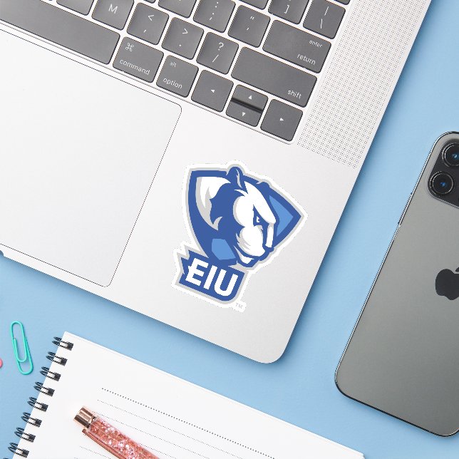 Logo der University Panthers von Eastern Illinois Aufkleber (Laptop mit iPhone)