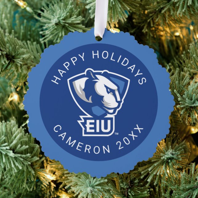 Logo der University Panthers von Eastern Illinois Ornament Karte (Insitu (Baum))