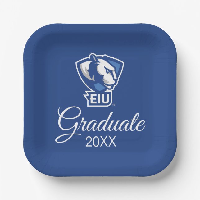 Logo der University Panthers von Eastern Illinois Pappteller (Vorderseite)