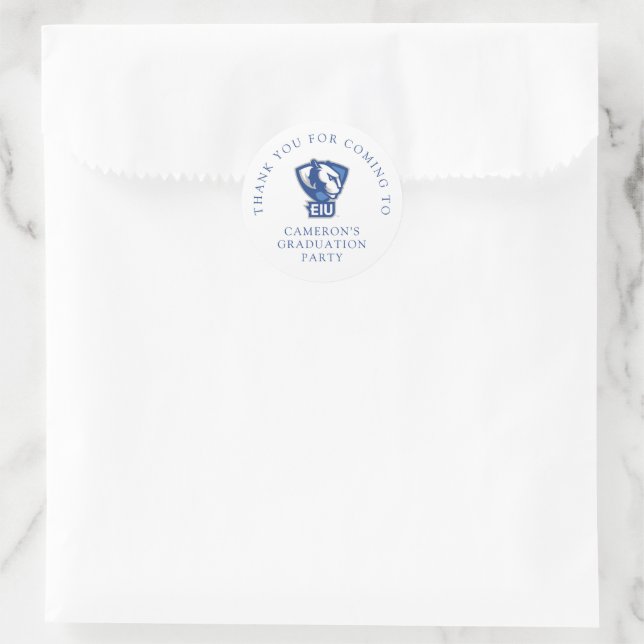 Logo der University Panthers von Eastern Illinois Runder Aufkleber (Tasche)