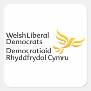 Logo der walisischen Liberaldemokraten - Cymru Quadratischer Aufkleber