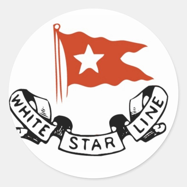 Logo der White Star Line Runder Aufkleber (Vorderseite)