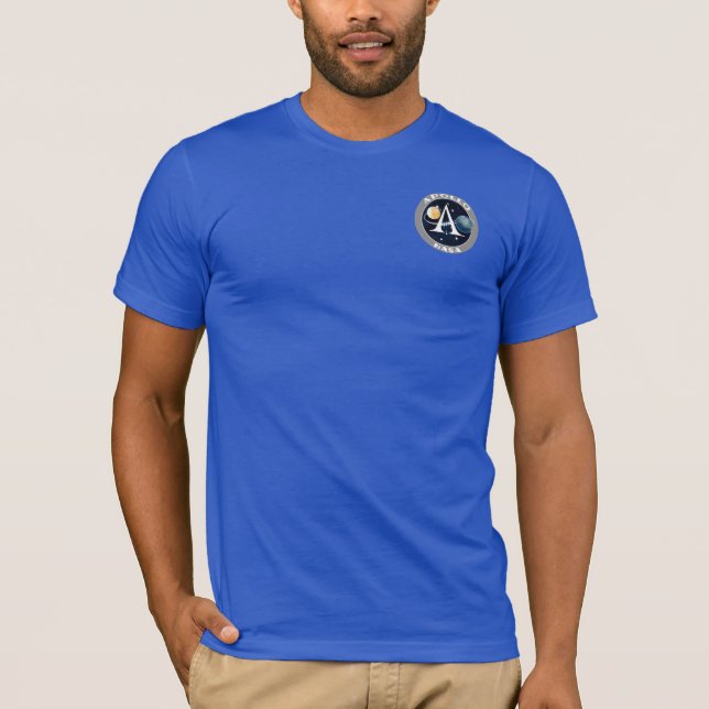 Logo des Apollo-Programms auf Royal Blue T - Shirt (Vorderseite)