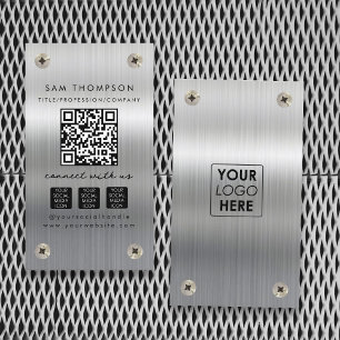 Logo des Bauunternehmers QR Code Soziales Visitenkarte