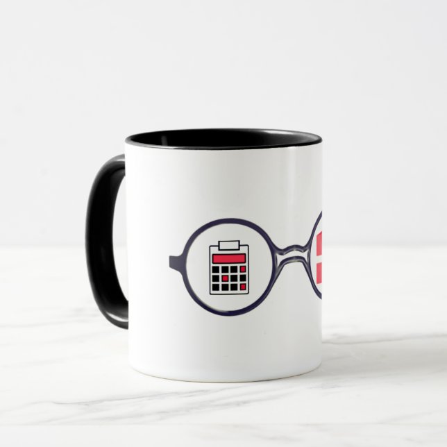 "Logo des begabten Buchhalters" Tasse (Vorderseite Links)
