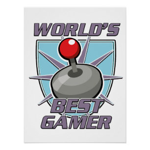 Logo des besten Gamers der Welt im Retro-Stil Poster