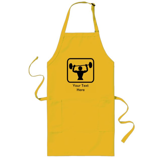 Logo des Bodybuilders/Gewichtslifter Lange Schürze (Vorne)