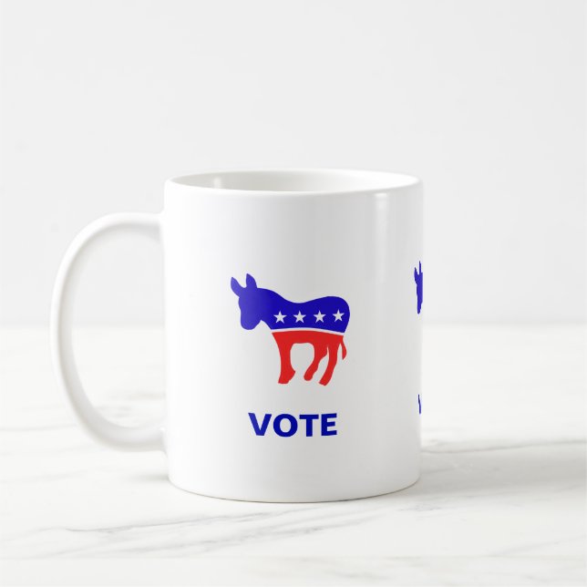 Logo des demokratischen Party und bearbeitbarer Wo Kaffeetasse (Links)