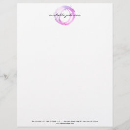 Logo des Designers "Luxe Pink Painted Circle" Briefbogen
