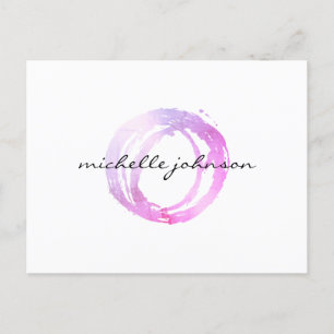 Logo des Designers "Luxe Pink Painted Circle" Postkarte