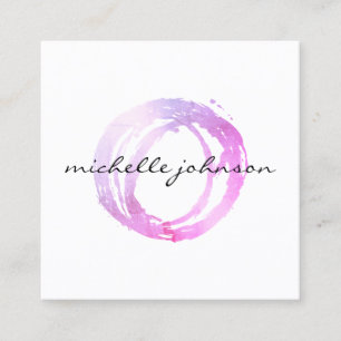 Logo des Designers "Luxe Pink Painted Circle" Quadratische Visitenkarte