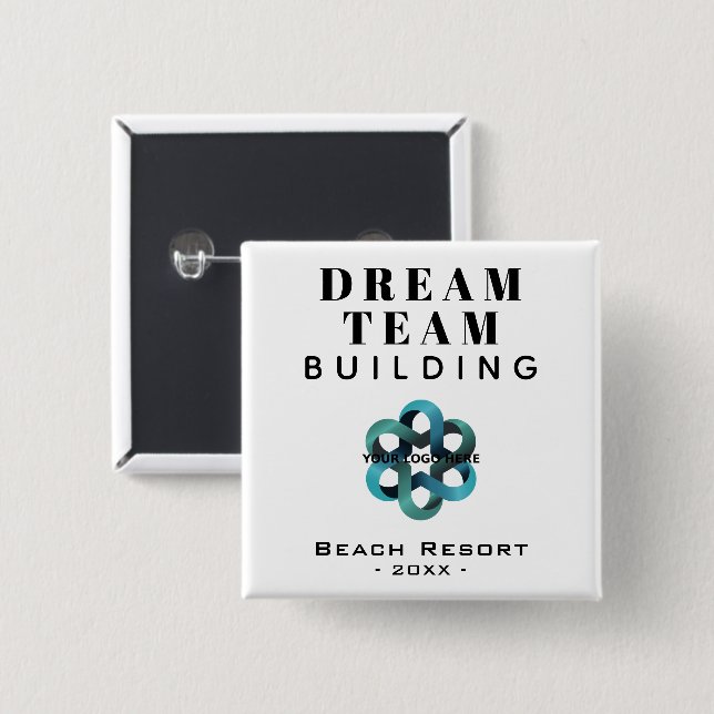Logo des Dream Team Gebäude Company Button (Vorne & Hinten)