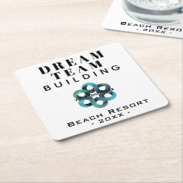 Logo des Dream Team Gebäude Company Rechteckiger Pappuntersetzer