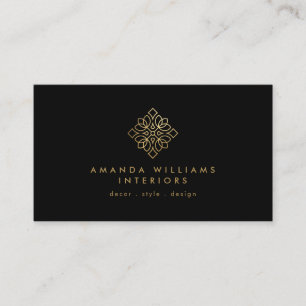 Logo des eleganten geometrischen Designers Gold/Sc Visitenkarte