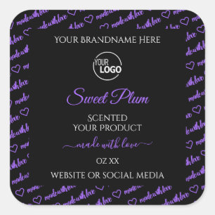 Logo des Étiquettes de produits Black and Purple W