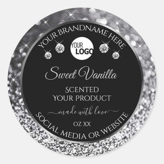Logo des Étiquettes de produits Black Silver Parti (Devant)