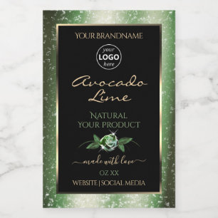 Logo des Étiquettes de produits Floral Noir et Ver