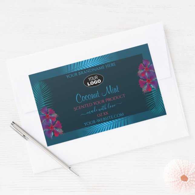 Logo des Étiquettes de produits turquoises violet  (Enveloppe)