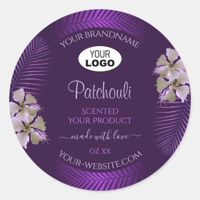 Logo des Étiquettes Hawaii Fleurs Feuille (Devant)