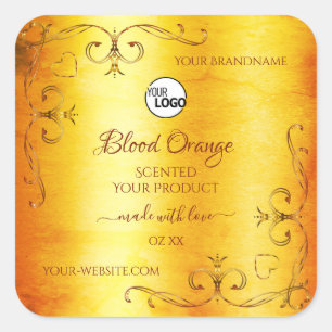 Logo des Étiquettes vintages de marbre orange
