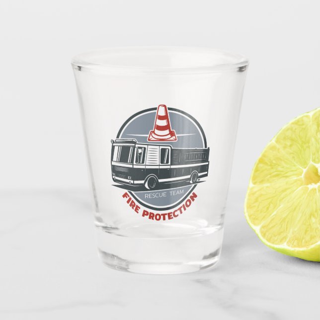 Logo des Feuerschutzteams Schnapsglas (Vorderseite)