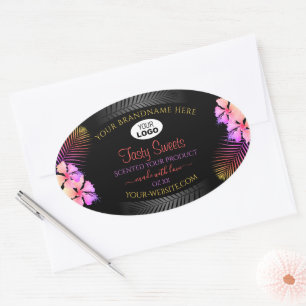 Logo des fleurs hawaïennes colorées du Étiquette d